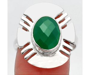 Green Onyx Ring size-8.5 SDR226492 R-1240, 8x11 mm