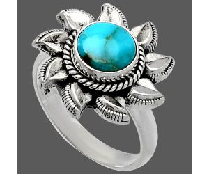 Sun - Natural Turquoise Morenci Mine Ring size-6 SDR226523 R-1617, 7x7 mm