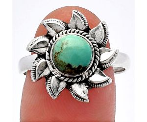 Sun - Natural Rare Turquoise Nevada Aztec Mt Ring size-9 SDR226525 R-1617, 7x7 mm