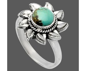 Sun - Natural Rare Turquoise Nevada Aztec Mt Ring size-9 SDR226525 R-1617, 7x7 mm