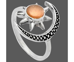 Star Moon - Sunstone Ring size-8 SDR226621 R-1015, 6x6 mm