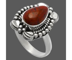Red Moss Agate Ring size-7 SDR226692 R-1598, 7x11 mm