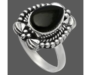 Black Onyx Ring size-8 SDR226697 R-1598, 8x12 mm