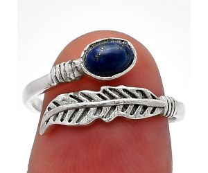 Adjustable Feather - Lapis Lazuli Ring size-6.5 SDR226721 R-1496, 4x6 mm