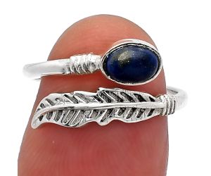 Adjustable Feather - Lapis Lazuli Ring size-6.5 SDR226737 R-1496, 4x6 mm