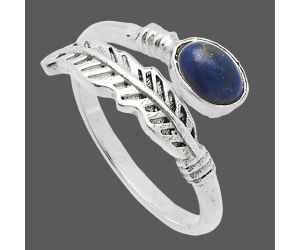 Adjustable Feather - Lapis Lazuli Ring size-6.5 SDR226737 R-1496, 4x6 mm