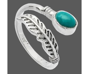 Adjustable Feather - Natural Rare Turquoise Nevada Aztec Mt Ring size-6 SDR226758 R-1496, 4x6 mm
