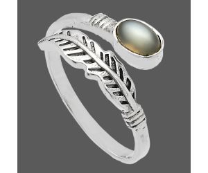 Adjustable Feather - Srilankan Moonstone Ring size-8.5 SDR226782 R-1496, 4x6 mm