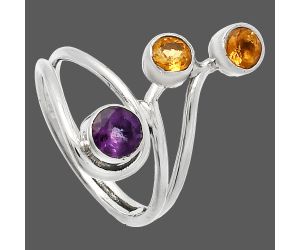 Amethyst and Citrine Ring size-7 SDR226818 R-1390, 5x5 mm