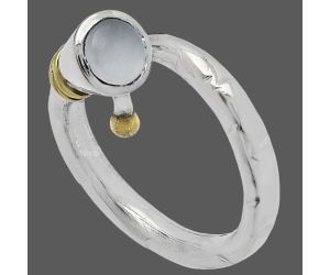 Srilankan Moonstone Ring size-7 SDR227049 R-1248, 6x6 mm