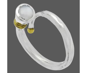 Srilankan Moonstone Ring size-8 SDR227056 R-1248, 6x6 mm