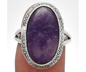 Purple Lepidolite Ring size-7.5 SDR227061 R-1307, 11x20 mm
