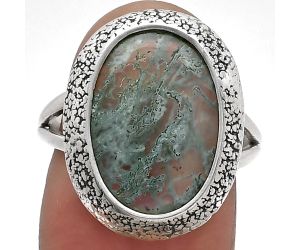 Horse Canyon Moss Agate Ring size-7.5 SDR227064 R-1307, 11x16 mm