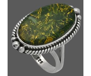 Green Fuchsite Ring size-7.5 SDR227084 R-1253, 12x20 mm