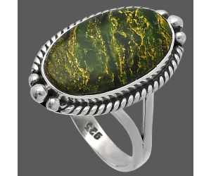 Green Fuchsite Ring size-9 SDR227085 R-1253, 11x19 mm