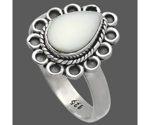 White Opal Ring size-9.5 SDR227088 R-1256, 7x10 mm