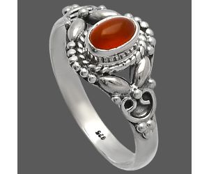 Carnelian Ring size-8 SDR227120 R-1286, 4x6 mm