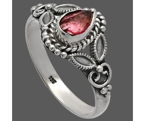 Pink Tourmaline Rough Ring size-8.5 SDR227137 R-1286, 4x6 mm