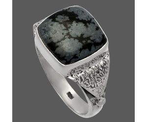 Snow Flake Obsidian Ring size-8 SDR227209 R-1475, 11x11 mm