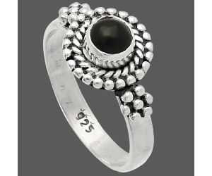 Black Onyx Ring size-7.5 SDR227241 R-1447, 5x5 mm