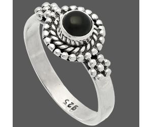 Black Onyx Ring size-8.5 SDR227243 R-1447, 5x5 mm