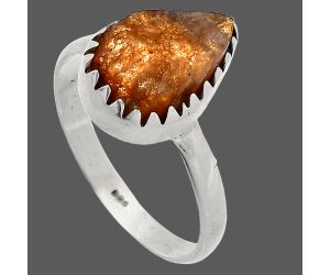 Sunstone Rough Ring size-8 SDR227271 R-1210, 8x12 mm
