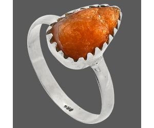 Sunstone Rough Ring size-8 SDR227272 R-1210, 8x12 mm