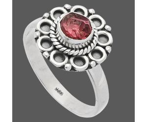 Pink Tourmaline Rough Ring size-8.5 SDR227302 R-1256, 6x6 mm