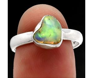 Ethiopian Opal Rough Ring size-7 SDR227321 R-1001, 8x8 mm