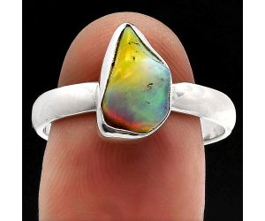 Ethiopian Opal Rough Ring size-9 SDR227322 R-1001, 7x11 mm