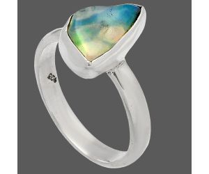 Ethiopian Opal Rough Ring size-7 SDR227334 R-1001, 7x12 mm