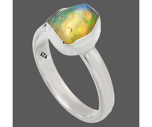 Ethiopian Opal Rough Ring size-7 SDR227337 R-1001, 8x9 mm
