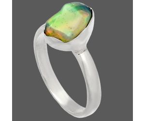 Ethiopian Opal Rough Ring size-8.5 SDR227340 R-1001, 8x11 mm