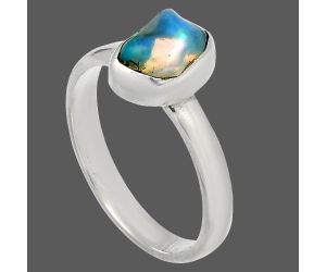 Ethiopian Opal Rough Ring size-8 SDR227354 R-1001, 6x9 mm
