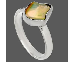 Ethiopian Opal Rough Ring size-8 SDR227361 R-1001, 8x11 mm