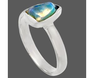 Ethiopian Opal Rough Ring size-9 SDR227363 R-1001, 6x10 mm
