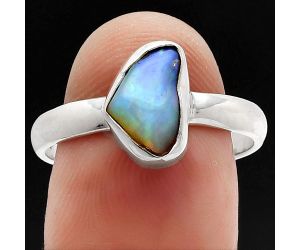 Ethiopian Opal Rough Ring size-9 SDR227364 R-1001, 7x10 mm