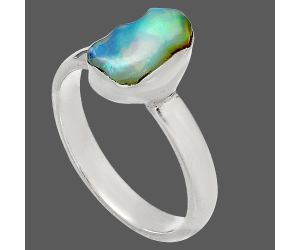 Ethiopian Opal Rough Ring size-7 SDR227367 R-1001, 6x9 mm