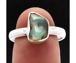 Ethiopian Opal Rough Ring size-8 SDR227370 R-1001, 7x10 mm