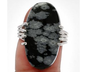 Snow Flake Obsidian Ring size-7.5 SDR227412 R-1259, 14x25 mm
