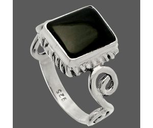 Black Lace Obsidian Ring size-9 SDR227472 R-1652, 10x11 mm