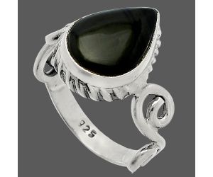 Black Lace Obsidian Ring size-6.5 SDR227473 R-1652, 10x13 mm