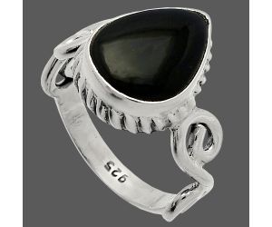 Black Lace Obsidian Ring size-8 SDR227475 R-1652, 10x14 mm