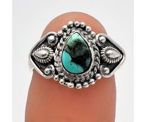 Lucky Charm Tibetan Turquoise Ring size-6.5 SDR227521 R-1300, 6x8 mm