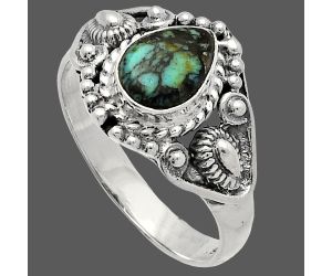 Lucky Charm Tibetan Turquoise Ring size-8 SDR227526 R-1300, 6x8 mm