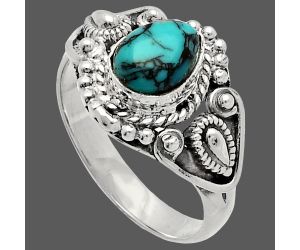 Lucky Charm Tibetan Turquoise Ring size-6 SDR227528 R-1300, 6x8 mm