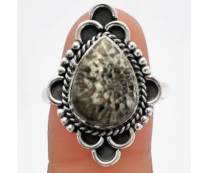 Stingray Coral Ring size-9.5 SDR227562 R-1229, 11x14 mm
