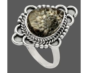 Stingray Coral Ring size-9.5 SDR227562 R-1229, 11x14 mm