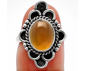 Yellow Onyx Ring size-6 SDR227583 R-1229, 9x11 mm