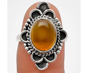 Yellow Onyx Ring size-6.5 SDR227614 R-1229, 9x12 mm